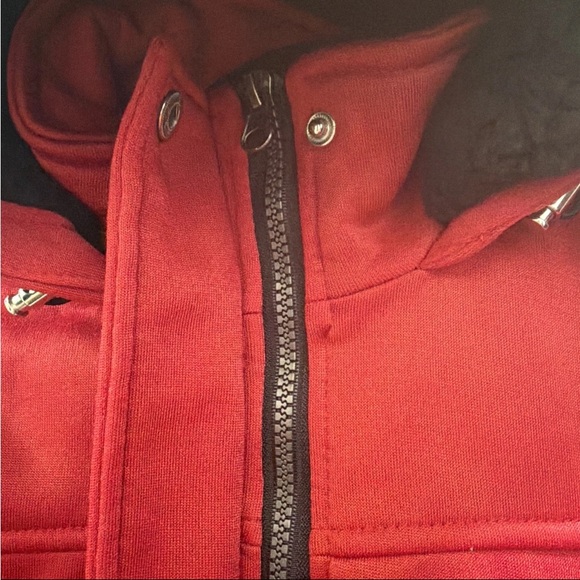 Big Chill Vibrant Red Outerwear Hooded Jacket Coat Parka Zip/Snap/Pockets Small - Picture 8 of 13